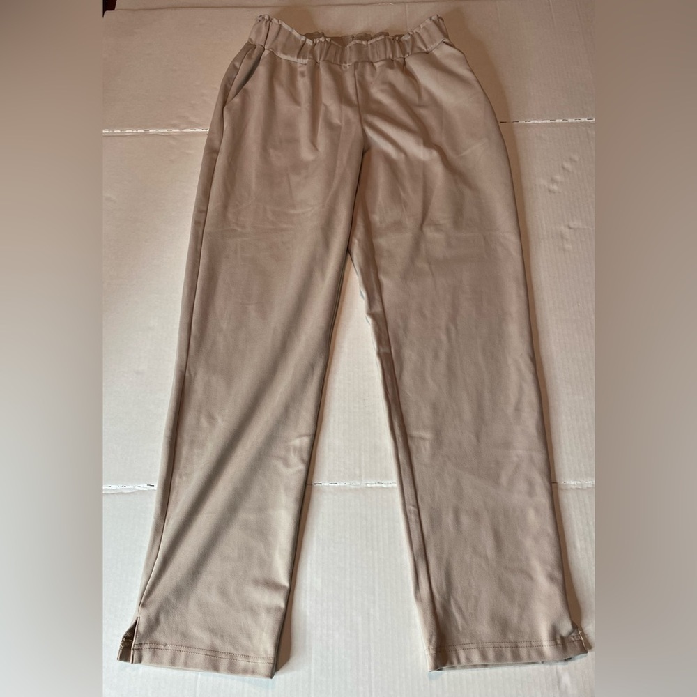 Joie Pants Womens Small Light Beige Paperbag Waist Pull On Pants poly/spandex